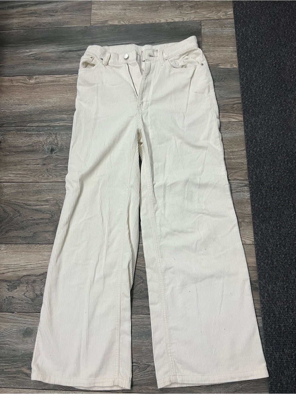 BDG Cream Wide-Leg Corduroy Pants